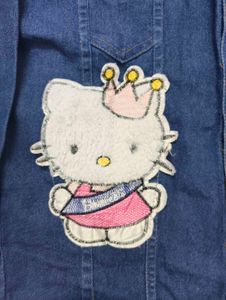 Denim Jacket with Cute kitty patch 🥰