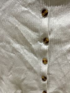 Cute Cream Ribbed Crop Top