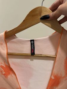 Orange Tie-Dye Mini Dress