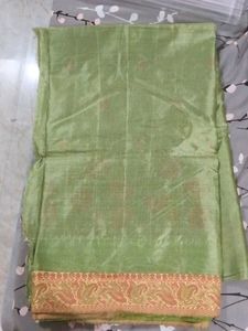 Green Dress Material with Border