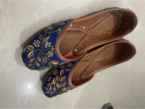 Footwear Ethnic Dabka Work Zardosi Wor Heels Flats