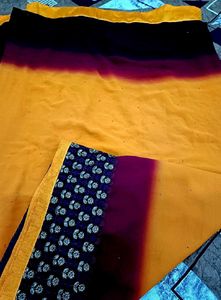 Beautiful Two Shaded  Saree With Blouse