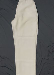Cream White Colored Straight Leg Pants