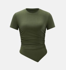 Olive Green Asymmetrical T-Shirt