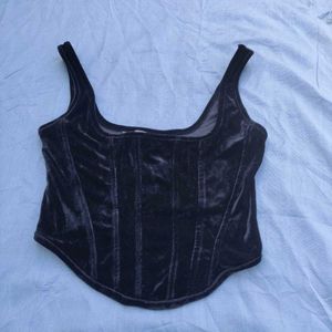 Primark Black Velvet Corset Top