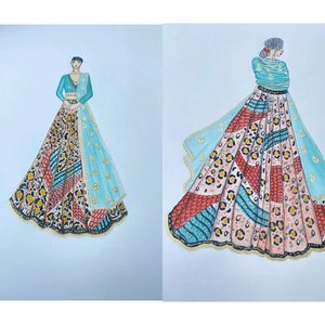 Holi Offer🎉Multi Tiger Print Lehenga Choli