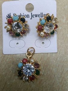Sparkling Multicolor Earring Set