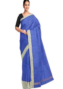Elegant Blue Linen Saree