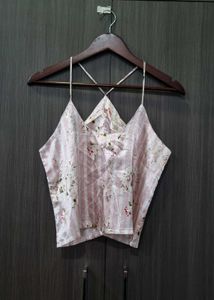 floral silk tank top