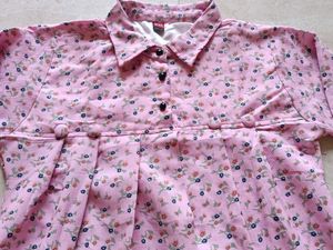 Cute Pink Floral Short Kurta