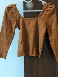 Brown Long Sleeve Top