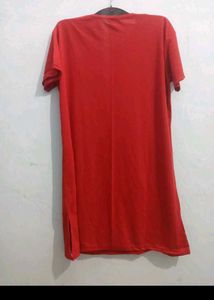 Red Floral T-Shirt Dress New