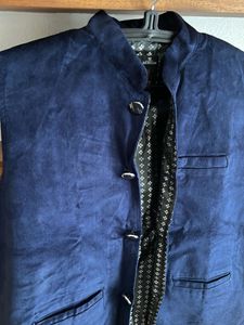 Navy Blue Velvet Waistcoat