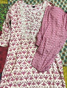 Pink Printed Kurta Set