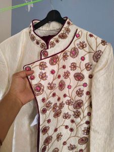 Elegant Cream wadding wear Sherwani