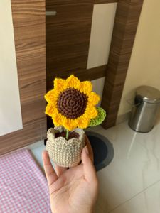 Mini Crochet Sunflower Pot
