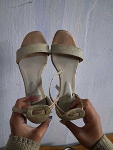 Gold Ankle Strap Heels