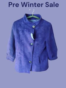 Stylish Purple Three-Quarter Sleeve Coat