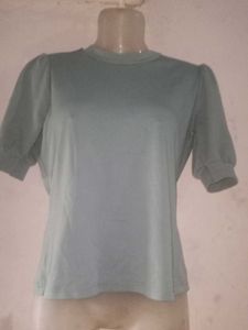 Blue Puff Sleeve Tee