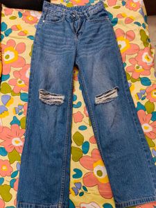 Ripped Wide Leg Jeans