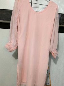 This pink colored georgette Plazo Suit