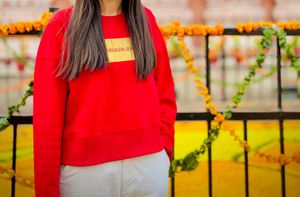 oversized Calvin Klein women's sweatshirt