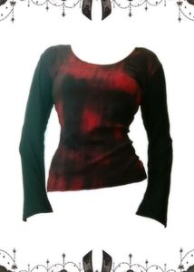 Grunge Black And Red Top
