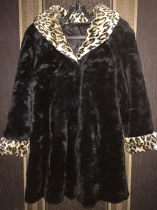 BLACK LEOPARD COAT