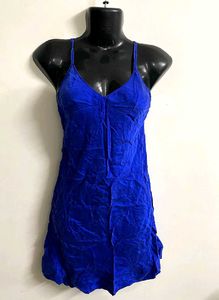 DEEP BLUE LITTLE VELVET SMOOTHIE DRESS FOR WOMEN