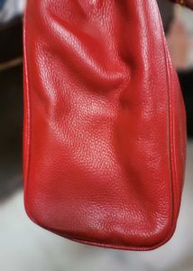 Gucci Bamboo Red Leather Handbag
