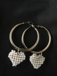 Pearl Heart Hoop Earrings