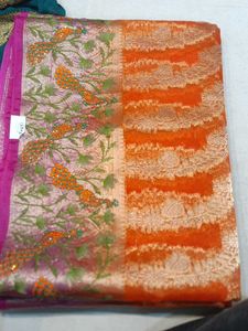 Elegant Orange & Pink Saree