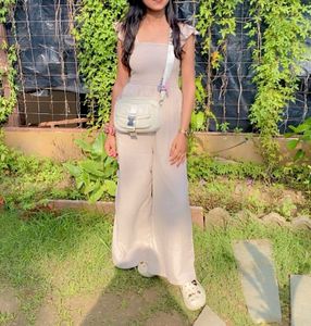 Cute Beige Sundress jumpsuit