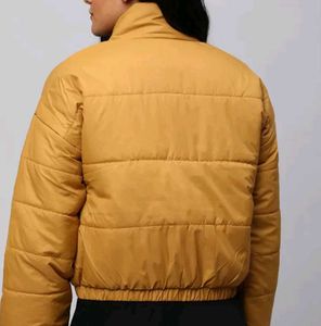 High Star Women Mustard Solid Puffer Jacket
