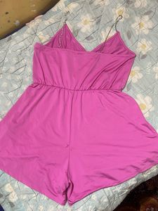 Pink Romper with Chain Straps