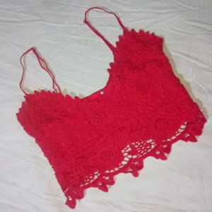Red Lace Cami Top