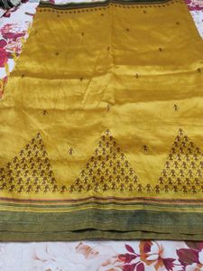 Gold Colour Beautiful Artsilk Saree