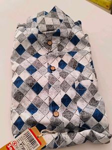 Men’s Casual Geometric Print Short Sleeve Shirt