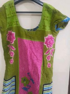 Blue Patterned Casual Pants