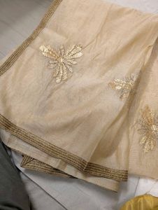 Golden Skirt And Dupatta Set With Gota Work