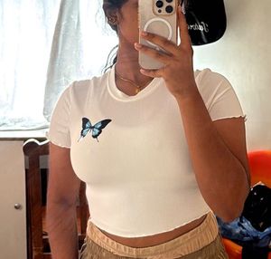 Butterfly Graphic Crop Top