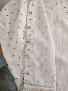 Ivory Schiffli Boat Neck Blouse
