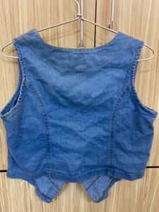 Cotton Denim Button Up Women Jacket