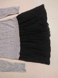 Tshirt Attached Flare Skirt