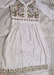 Georgette Full Thread Work Embroidery Kurti