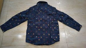 Boys Navy Print Shirt