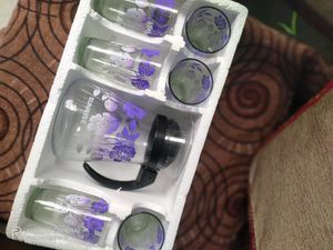 Lemon Set With Jug And 6 Glasses.