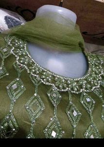 Green Embellished Lehenga Choli