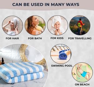 Blue &amp; White Striped Towel