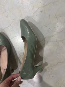 Green Color Cord Set With Matching Heels